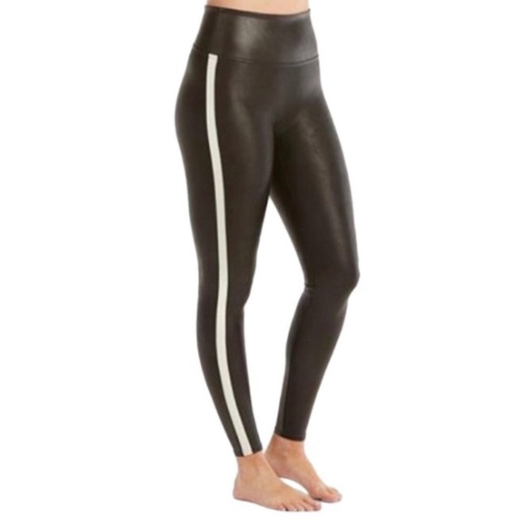 Spanx Faux Leather Sidestripe Leggings - Picture 2 of 4